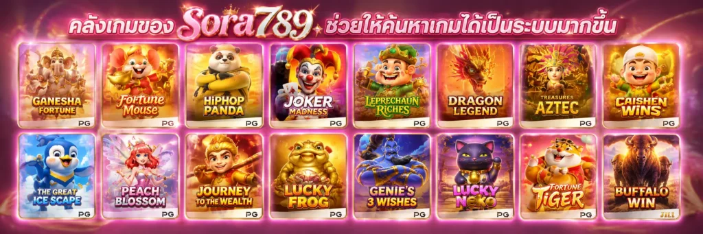คลังเกมของ sora789 ช่วยให้ค้นหาเกมได้เป็นระบบมากขึ้น ใส่แค่รูปเกมสล็อต